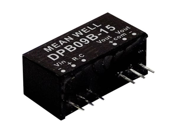 MEAN WELL DPB09B-12, 18 - 36 V, 9 W, 12 V, 0,375 A, RoHS, 24 mm