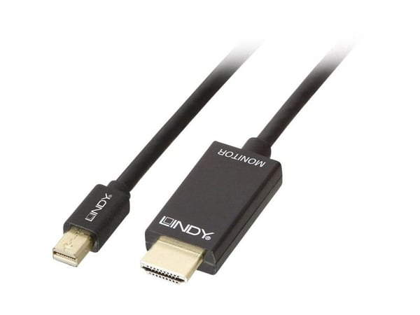Lindy 36926, 1 m, HDMI-tyyppi A (vakio), Mini DisplayPort, Uros, Uros, 3840 x 2160 pikseliä