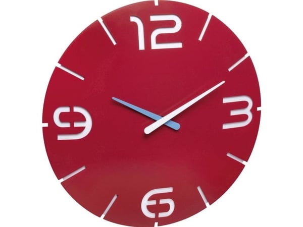 TFA-Dostmann CONTOUR, Vegg, Quartz clock, Rund, Blå, Rød, Hvit, Plast, Barn og voksne