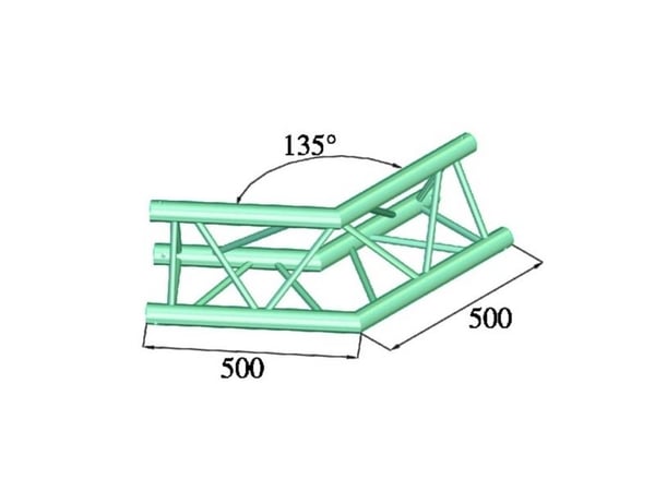 Alutruss TRILOCK 6082AC-23 3-punkts truss hjørne 135°