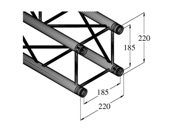Alutruss DECOLOCK DQ4-1000 4-punkts travers 1 m