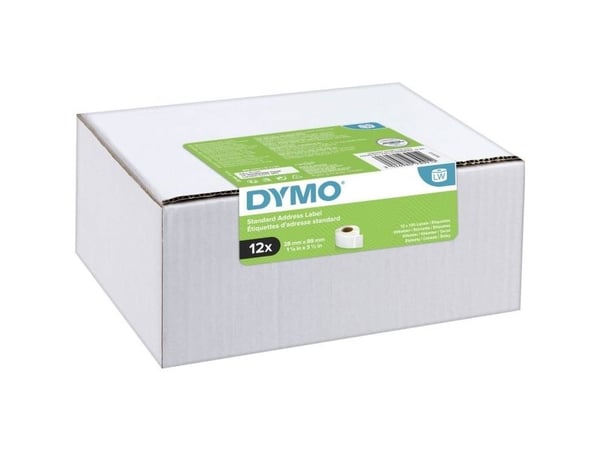 DYMO LW - Standard adresseetiketter - 28 x 89 mm - 2093091, Hvit, Selvklebende skriveretikett, Papir, Permanent, Rektangel, LabelWriter