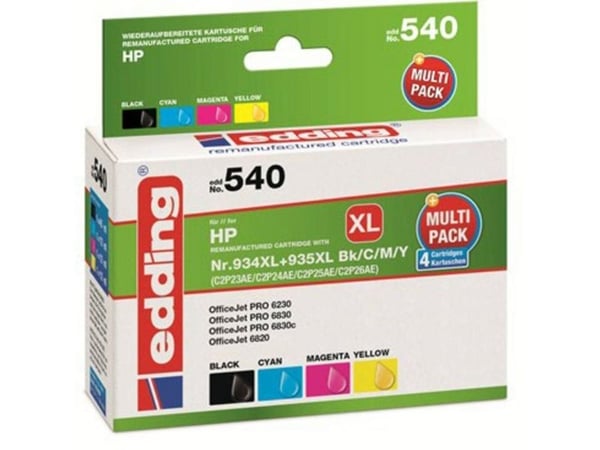 Edding EDD-540, Pigmentbasert blekk, 45 ml, 12 ml, 4 stykker, Multipakke