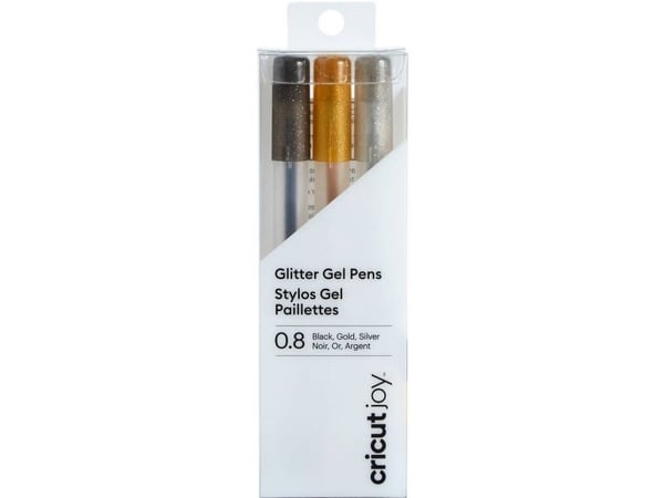 Cricut Joy - Rollerball-penna - permanent - glitterguld, glittersilver, glitter black - gelbläck - 0.8 mm - medel (paket om 3)