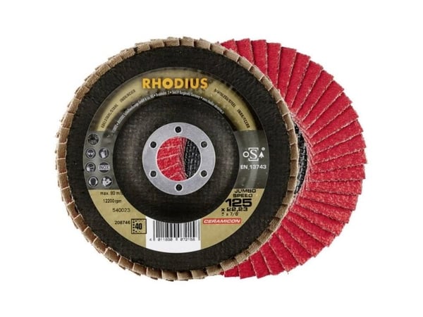 Rhodius 208745 JUMBO SPEED lamellslipeskive diameter 115 mm hull-/boringsdiameter 22,23 mm kornstørrelse 80 rustfritt stål 1 stk