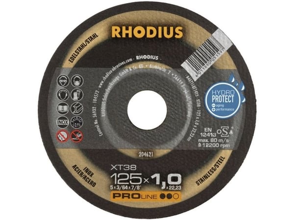 Rhodius XT38 205702 kappeskive rett 230 mm, 22,23 mm, 1 stk