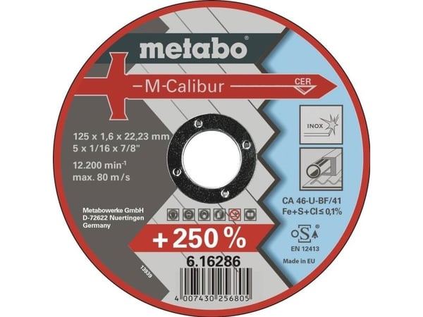 Metabo M-Calibur TF 41 - Skjæreplate - for acid-resistant steel, inox steel, rust, spring steel, tool steel, high-alloy steels - 125 mm