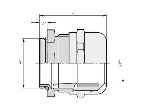Lapp SKINTOP MS-IS-M, Skruv, Jämn, Nickel, IP68, Grå, mässing, Nickel