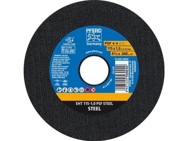 PFERD 61730010, 11,5 cm, 2,22 cm, 1 mm, 13300 RPM, 25 stykker