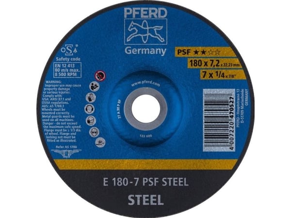 PFERD 62017634, 18 cm, 7,2 mm, 8500 RPM, 10 stykker
