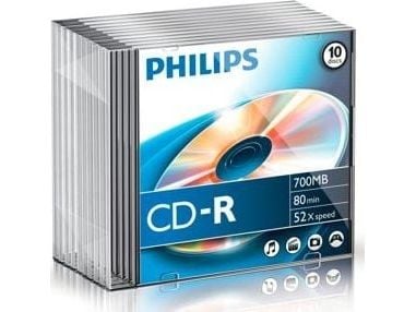Philips - 10 x CD-R - 700 MB (80 min) 52x - smalt cover