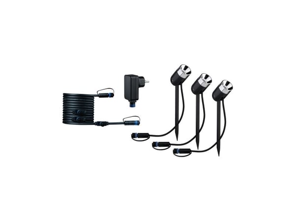 Paulmann 942.42, Utendørs bakkebelysning, Sort, Plast, IP65, Hage, II