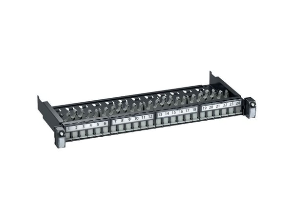 Schneider Actassi Evolution S-One - Koblingspanel - CAT 6 - STP - RJ-45 X 24 - mørk grå, RAL 7016 - 1U - 19"