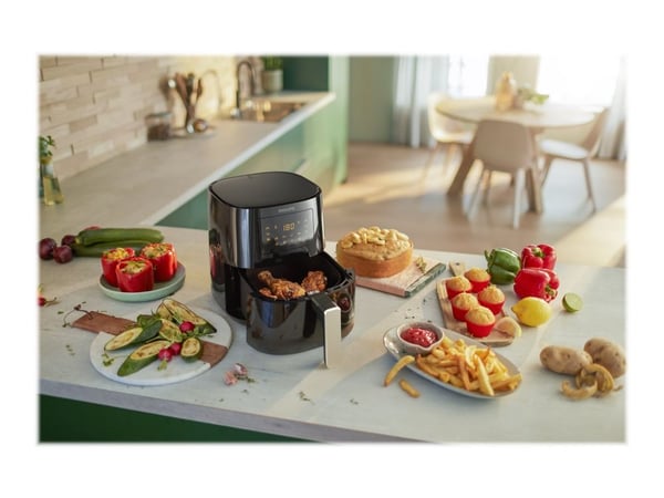 Philips Essential HD9252 - Varmluftsteker - 4.1 liter - 1.4 kW - svart / sølv