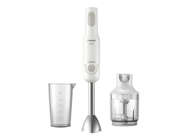 Philips HR2535/00 Stavmikser 650 W med blenderkanne, med hakkertilbehør Grå, Hvit