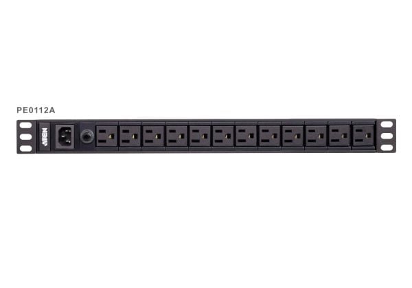 ATEN Basic PDU PE0112G - Strømfordelerenhet (kan monteres i rack) - AC 100-240 V - 2400 VA - inngang: IEC 60320 C14 - utgangskontakter: 12 (12 x IE...