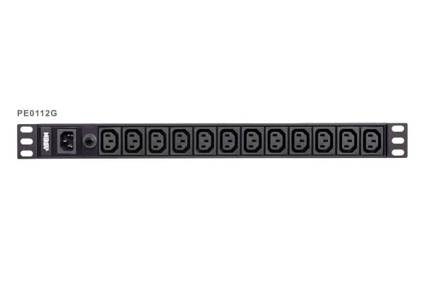 ATEN Basic PDU PE0112G - Strømfordelerenhet (kan monteres i rack) - AC 100-240 V - 2400 VA - inngang: IEC 60320 C14 - utgangskontakter: 12 (12 x IE...