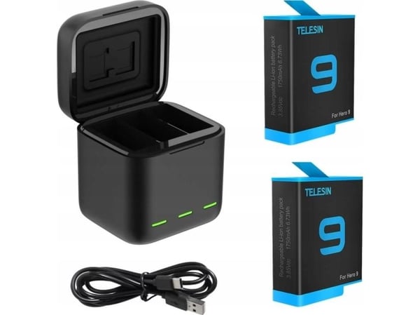 Telesin Ładowarka + 2x akkumulatorbatteri for Gopro Hero 9