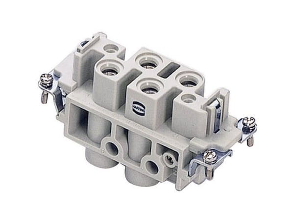 HARTING HAN Com liitin, insertti tyyppi 16Bhunstikruuviliitin max 16mm2, 80A4+ 2 napainen