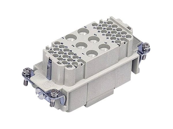Harting 09 38 042 3101, hann K6/36, grå, polykarbonat, 690 V, 40 A, IEC 61984 EN 60664-1 DNV GL UL 1977 ECBT2.E235076 CSA-C22.2 No. 182.3 ECBT8.E23...
