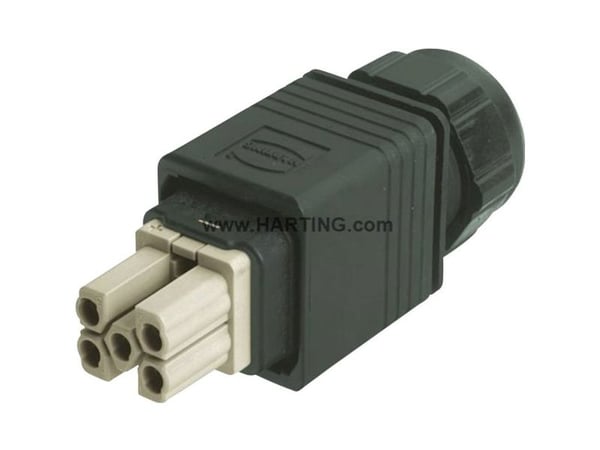 Harting Han® PushPull Power 5 + PE Han-Quick Lock® tilkoblingsinnsats 09 35 232 0423
