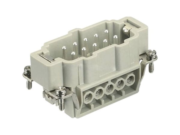 HARTING HAN E liitin, insertti tyyppi 10Kahvallinen liitinruuviliitin max 2,5mm2, 16A10napainen