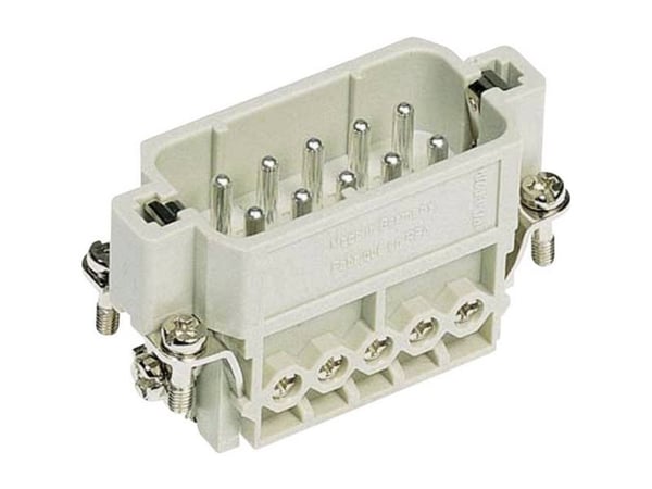 HARTING HAN A -liitin, insert-tyyppi 10Aurospuolinen ruuviliitin max 2,5mm2,16A10-napainen