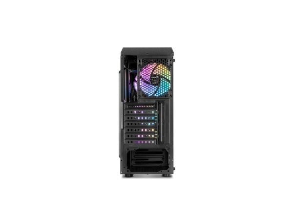 NOX Hummer TGM - Mid tower - ATX - sidepanel med vindu (herdet glass) - ingen strømforsyning (ATX) - svart - USB/Audio/Mic