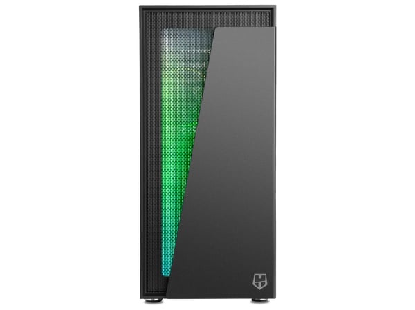 NOX Hummer Blaster - Mid tower - ATX - sidepanel med vindu (herdet glass) - ingen strømforsyning (ATX) - svart - USB/lyd