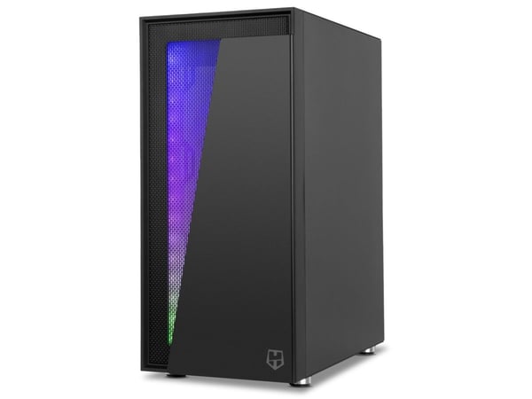 NOX Hummer Blaster - Mid tower - ATX - sidepanel med vindu (herdet glass) - ingen strømforsyning (ATX) - svart - USB/lyd