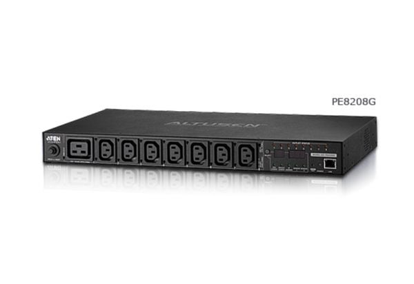 ATEN PE8208G eco PDU - Kraftdistributionsenhet (kan monteras i rack) - AC 100-240 V - 3680 VA - Ethernet 10/100 - ingång: IEC 60320 C20 - utgångsko...