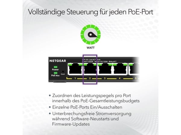 NETGEAR Plus GS305EP - Switch - smart - 5 x 10/100/1000 (4 PoE+) - stasjonær, veggmonterbar - PoE+ (63 W)