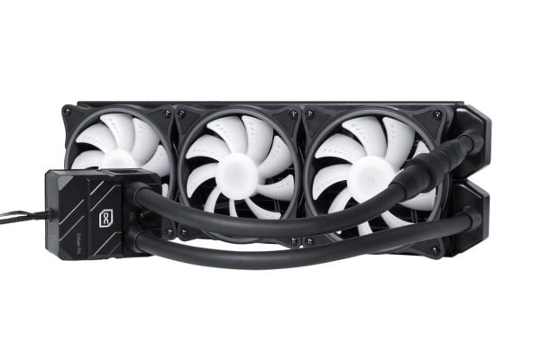 Alphacool Eisbaer Pro Aurora 360, Alt-i-ett væskekjøler, 12 cm, 2500 RPM, 119,8 m³/t, Sort, Hvit