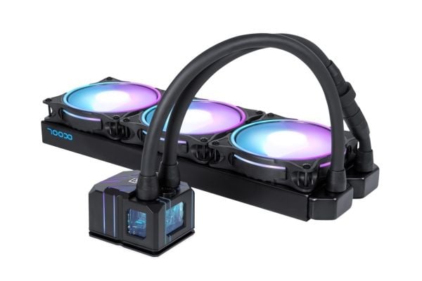 Alphacool Eisbaer Pro Aurora 360, Alt-i-ett væskekjøler, 12 cm, 2500 RPM, 119,8 m³/t, Sort, Hvit