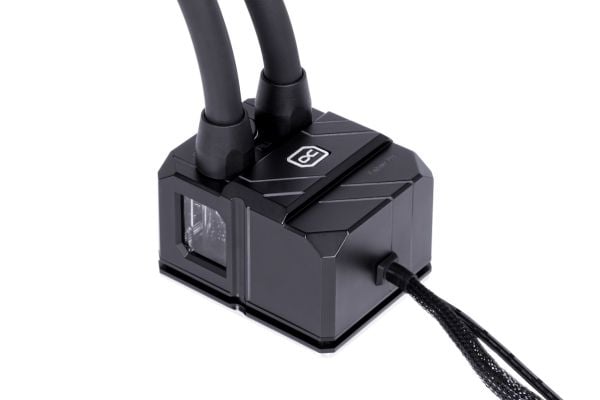 Alphacool Eisbaer Pro Aurora 360, Alt-i-ett væskekjøler, 12 cm, 2500 RPM, 119,8 m³/t, Sort, Hvit