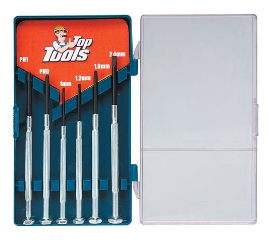 Top Tools precisionverktygsskruvmejslar 6 st. (39D193)