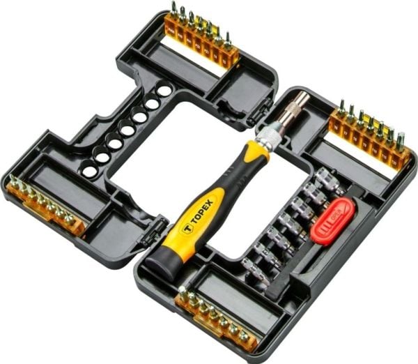 Topex Precisionsskruvmejselbitar med handtag, 37 st.