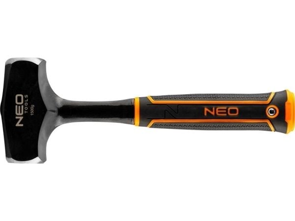 Klippe-/steinhammer NEO 1500 g, monoblokk, tokdelt håndtak