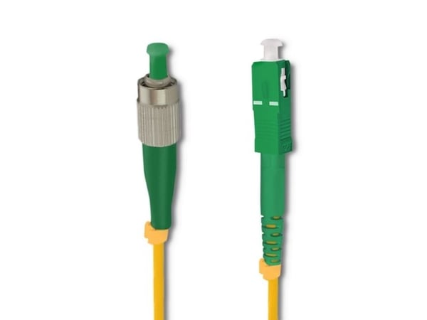Qoltec Simplex - Koblingskabel - FC/APC-enkeltmodus (hann) til SC/APC-enkeltmodus (hann) - 15 m - fiberoptisk - simpleks - 9 / 125 micron - G.652D ...
