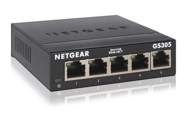 NETGEAR GS305 - Switch - ikke-styrt - 5 x 10/100/1000 - stasjonær, veggmonterbar