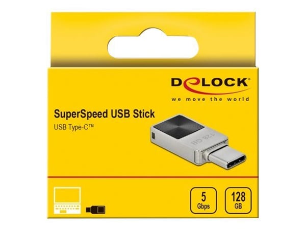 Delock Mini Memory Stick - USB-flashstasjon - 128 GB - USB-C 3.2 Gen 1