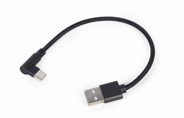 Cablexpert - USB-kabel - USB-C (hann) vinklet til USB (hann) - USB 2.0 - 2.1 A - 20 cm - svart