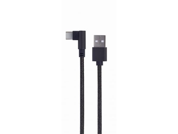 Cablexpert - USB-kabel - USB-C (hann) vinklet til USB (hann) - USB 2.0 - 2.1 A - 20 cm - svart