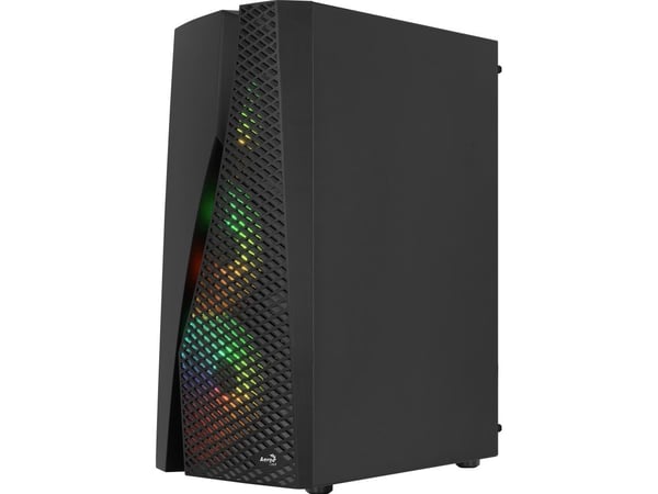 AeroCool Wave - Mid tower - ATX - genomskinlig sidopanel (härdat glas) - ingen strömförsörjning (ATX) - svart - USB/ljud