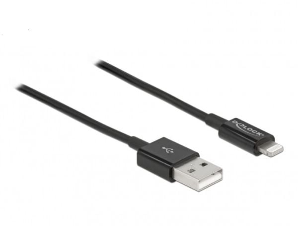 Delock - Lightning-kabel - USB hann til Lightning hann - 1 m - svart