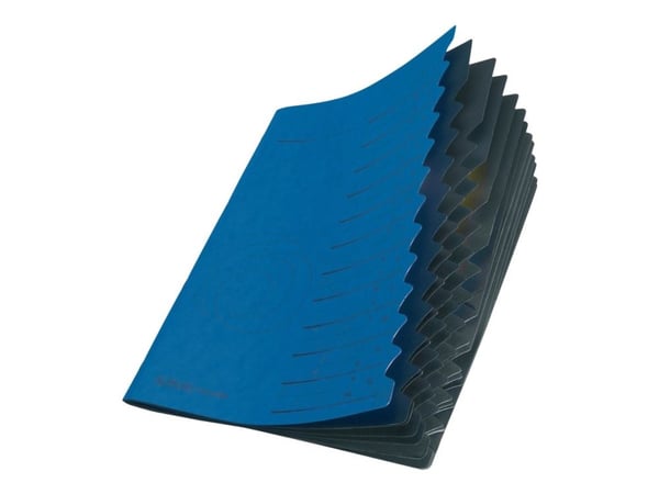 Herlitz Colorspan - Luokittelukansio - 12 lokeroa - 12 osaa - esipainettu: A-Z, 1-12 - A4-kokoonpanolle - välilehdillä - musta, sininen