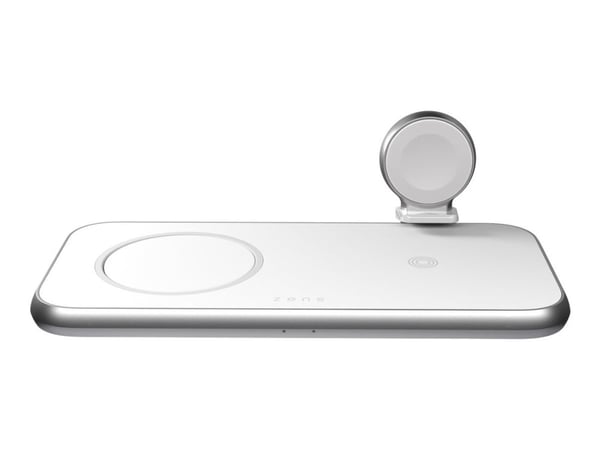 Zens Aluminium Series - Trådløs ladepute + AC-strømadapter (USB) - premiehvit (Magsafe not included)