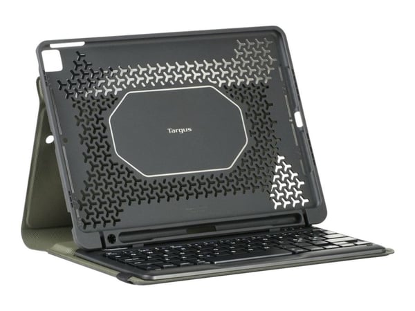 Targus Pro-Tek Education - Tastatur og folioveske (boks) - trådløs - Bluetooth 5.1 - Tysk - svart tastatur, svart boks - for Apple 10.2-inch iPad (...