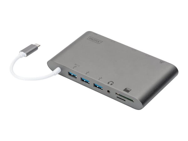 DIGITUS DA-70875 - Dokkingstasjon - USB-C - VGA, HDMI, Mini DP - 1GbE
