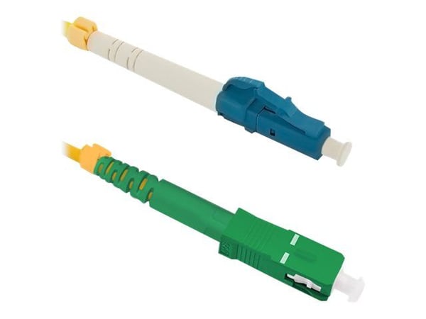 Qoltec - Koblingskabel - LC/UPC-enkeltmodus (hann) til SC/APC-enkeltmodus (hann) - 20 m - fiberoptisk - simpleks - 9 / 125 micron - G.652D - haloge...